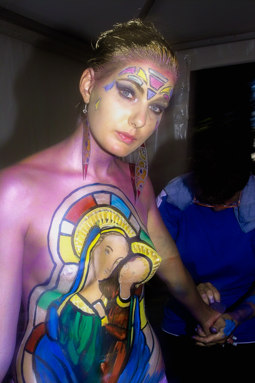 Art, Aufführung, Bodypainting, Color, Colors, Colour, Colours, Contest, Event, Farbe, Festival, Kunst, Körperbemalung, Körpermalerei, Modelle, Models, Model, Performance, Schminkkunst, Stage, Veranstaltung, Vorführung, WEB, Wettbewerb, A loveley eve as model for Jeanne Dekkers-Vermeulen