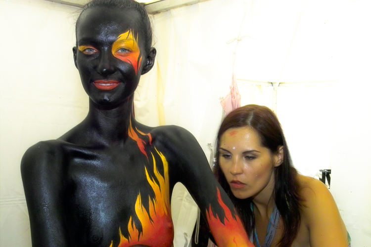 Art, Aufführung, Bodypainting, Color, Colors, Colour, Colours, Contest, Event, Farbe, Festival, Kunst, Körperbemalung, Körpermalerei, Modelle, Models, Model, Performance, Schminkkunst, Stage, Veranstaltung, Vorführung, WEB, Wettbewerb, Jelena Velicko and Model Valentina