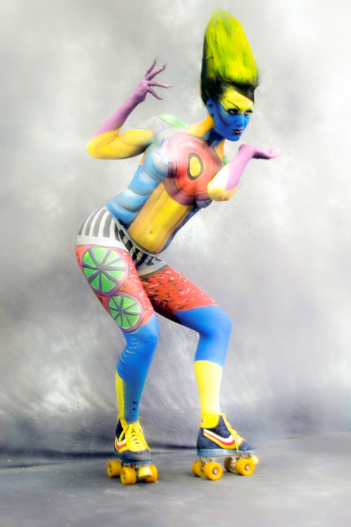 Art, Aufführung, Bodypainting, Color, Colors, Colour, Colours, Contest, Event, Farbe, Festival, Kunst, Körperbemalung, Körpermalerei, Modelle, Models, Model, Performance, Schminkkunst, Stage, Veranstaltung, Vorführung, WEB, Wettbewerb, Mieke van Gompel model presenting herself in the photoarea