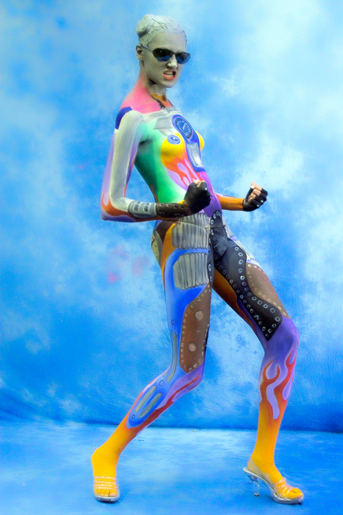 Art, Aufführung, Bodypainting, Color, Colors, Colour, Colours, Contest, Event, Farbe, Festival, Kunst, Körperbemalung, Körpermalerei, Modelle, Models, Model, Performance, Schminkkunst, Stage, Veranstaltung, Vorführung, WEB, Wettbewerb, Another great presentation of model Mott Leonino painted by Choi Scooter