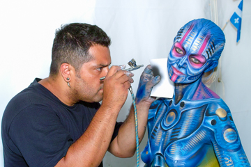 2007, Body Art, Bodypainting, Festival, In the year 2525, Jahr, Jahreszeit, Künstler, Menschen und Aktivitäten, Sommer, Stylist, Stylist und Modell, Veranstaltung, WBF 2007