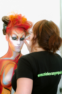 2007, Body Art, Bodypainting, Chaos versus Control, Festival, Jahr, Jahreszeit, Künstler, Menschen und Aktivitäten, Sommer, Stylist, Stylist und Modell, Veranstaltung, WBF 2007, The foxiest Fox, Artist: Mieke Van Gompel