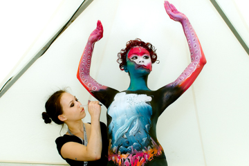 2007, Body Art, Bodypainting, Chaos versus Control, Festival, Jahr, Jahreszeit, Künstler, Menschen und Aktivitäten, Sommer, Stylist, Stylist und Modell, Veranstaltung, WBF 2007