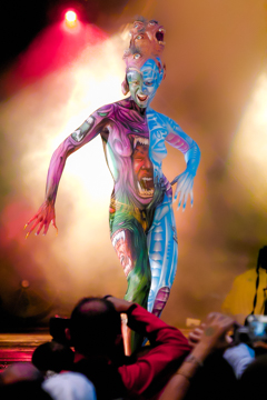 2007, Aufführung, Body Art, Bodypainting, Bühne, Festival, Jahr, Jahreszeit, Kunst, Menschen und Aktivitäten, Sommer, Veranstaltung, WBF 2007, Zivilisation