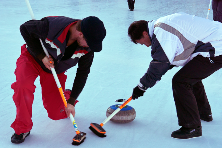 Curling, Openair, Fadri und Peter Pedrun; Team Sils Saluver