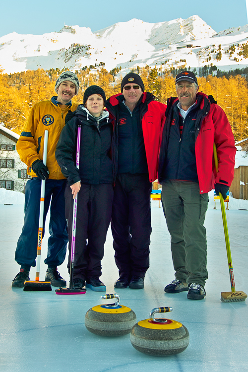 , Hans-Peter van der Reijst, Celina & Filip Niggli und Bruno Meuli; Team Sils NiggliCurling, Openair, Hans-Peter van der Reijst, Celina & Filip Niggli und Bruno Meuli; Team Sils Niggli