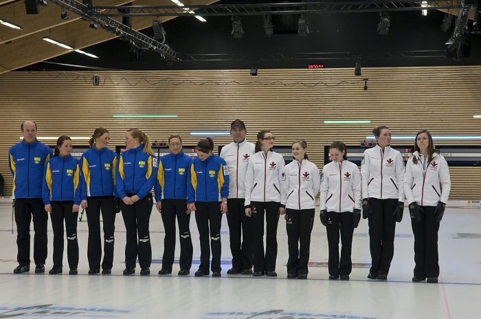 Final Women's Sweden-Canada, SWE-CAN/8-3, Team-Sweden, CK Granit-Gävle: Anna Hasselborg, Jonna McManus, Agnes Knochenhauer, Anna Huhta, Sara McManus, Team-Canada: Rachel Homan, Emma Miskew, Laura Crocker, Lynn Kreviazuk, Alison Kreviazuk