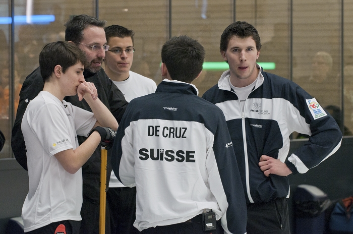 Final Men's Scotland-Switzerland, SCO-SUI/6-7, Team-Switzerland: Peter de Cruz, Benoît Schwarz, Roger Gulka, Valetin Tanner, Dominik Märki<br>Bronze Medal, Olympia 2018, PyeongChang Korea