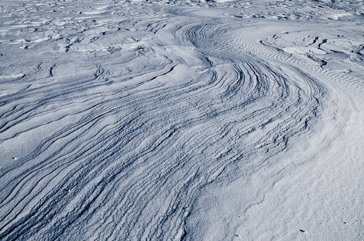 Snowdrift Formations, Wind sculpted snow fields. Abstract Formation, Engadin, Graubünden, Sils / Segl, Sils/Segl Baselgia, Snow, Switzerland, Waves of Ice, Winter