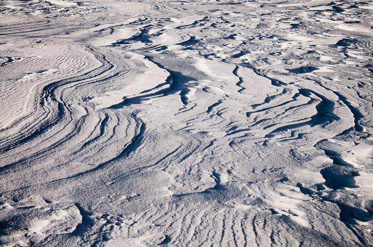 Snowdrift Formations, Wind sculpted snow fields. Abstract Formation, Engadin, Graubünden, Sils / Segl, Sils/Segl Baselgia, Snow, Switzerland, Waves of Ice, Winter