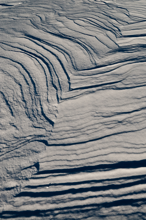 Snowdrift formations, Wind sculpted snow fields. Abstract Formation, Engadin, Graubünden, Segl Baselgia, Sils/Segl Baselgia, Snow, Switzerland, Waves of Ice, Winter