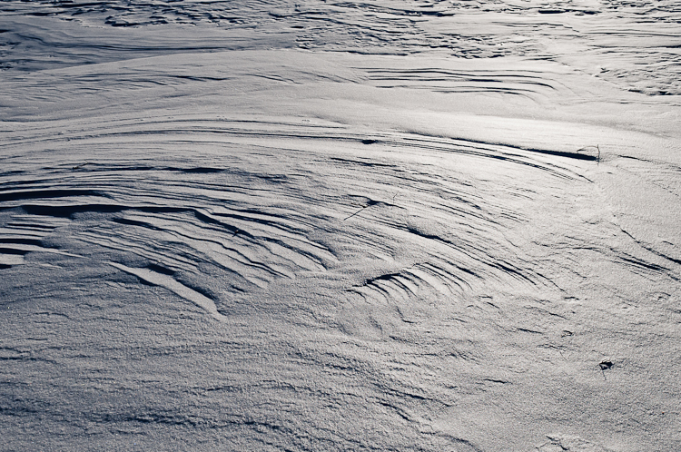 Snowdrift formations, Windblown snow drifts created icy waves. Abstract Formation, Engadin, Graubünden, Snow, Switzerland, Waves of Ice, Winter