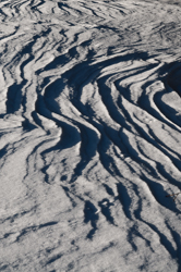 , Windblown snow drifts created icy waves. Abstract Formation, Engadin, Graubünden, Snow, Switzerland, Waves of Ice, Winter