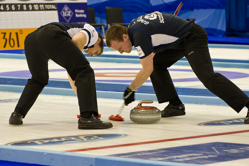 Curling, Sport, World Men's Chamionship, Scotland vs. Canda, Scroe 7 : 8, Team Scotland: Brewster Tom, Drummond Greg, Andrews Scott, Goodfellow Michael, Edwards David.
Team Canada: Howard Glen, Middaugh Wayne, Laing Brent, Savill Craig, Howard Scott.