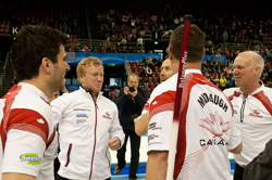 Curling, Sport, World Men's Chamionship, The Winners of World Curling Championship 2012, Gold Medal for the team from Canada: Howard Glen, Middaugh Wayne, Laing Brent, Savill Craig, Howard Scott.