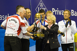 Curling, Sport, World Men's Chamionship, The Winners of World Curling Championship 2012, Gold Medal for the team from Canada: Howard Glen, Middaugh Wayne, Laing Brent, Savill Craig, Howard Scott.