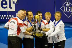 Curling, Sport, World Men's Chamionship, The Winners of World Curling Championship 2012, Gold Medal for the team from Canada: Howard Glen, Middaugh Wayne, Laing Brent, Savill Craig, Howard Scott.