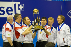 Curling, Sport, World Men's Chamionship, The Winners of World Curling Championship 2012, Gold Medal for the team from Canada: Howard Glen, Middaugh Wayne, Laing Brent, Savill Craig, Howard Scott.