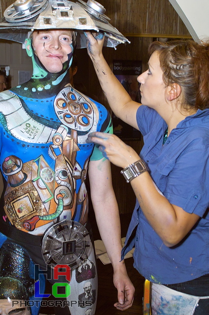 Bella Volen and Model, Swiss Bodypainting Day 2007, Hotel Seeburg, Luzern, Switzerland