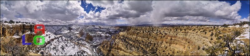 A 3 Day-Drive from Reno to Vail, This is not the Grand Canyon! Interstate 70 winds itself from Salina to Greenriver high up to the plateau of the San Raffael Swell offering phantastic sceneries. At Spotted Wolf (only a few Miles before getting into Green River) the road building engineers of I-70 had to overcome the San Rafael Reef., Greenriver, Utah, Panorama, I-70, Clouds, Colorado Plateau, The Grand Staircase, Snowshower, Weather, Snow, 20321-20329.jpg